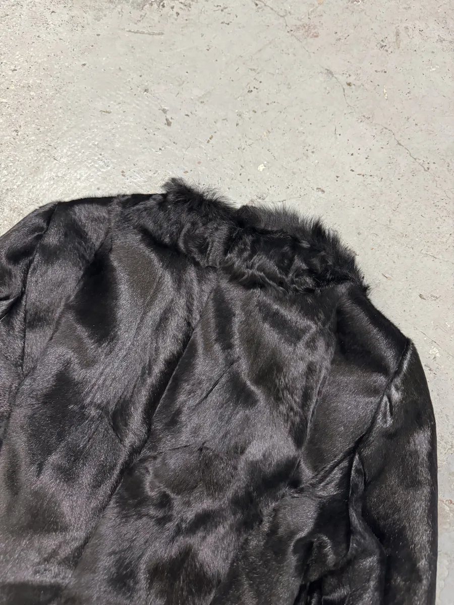 FW2010 Armani Collezioni Black Fur & Pony Hair Leather Jacket - Image 4