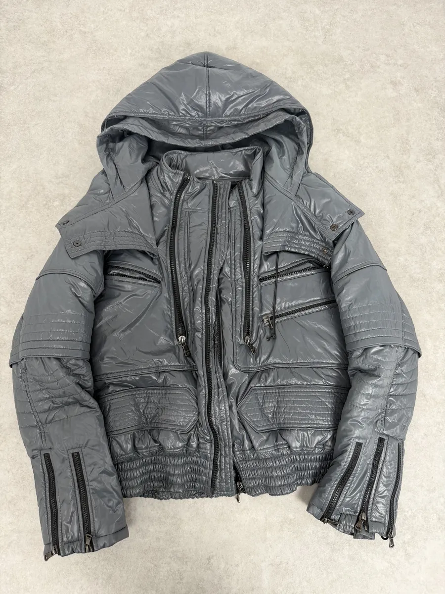 FW2010 Dolce & Gabbana Grey Multi Zips Astro Puffer Jacket - Image 6