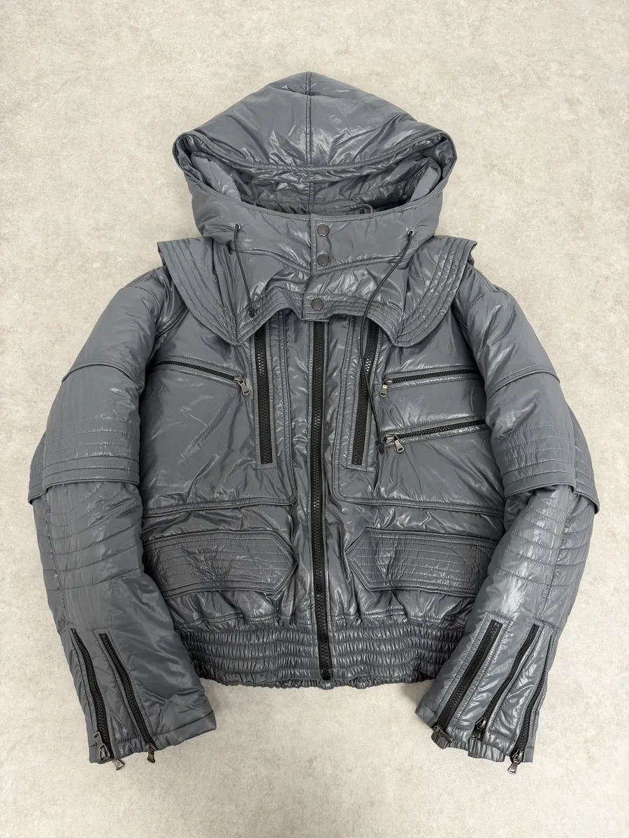 FW2010 Dolce & Gabbana Grey Multi Zips Astro Puffer Jacket - Image 7