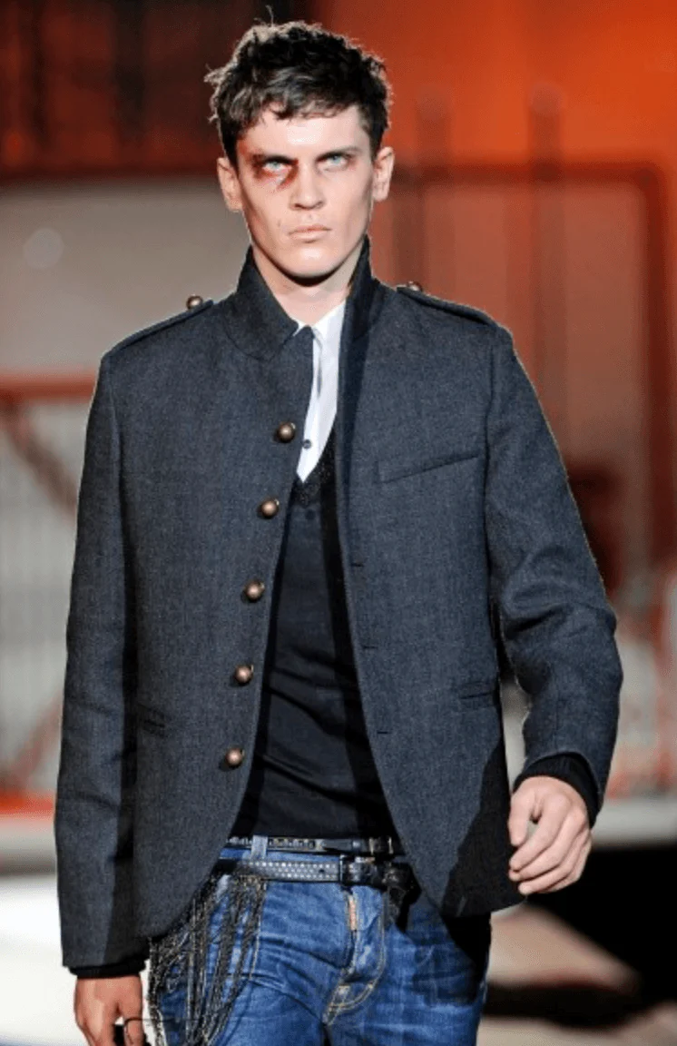 FW2010 Dsquared2 Grey Wool Military Buttoned Jacket - Image 2