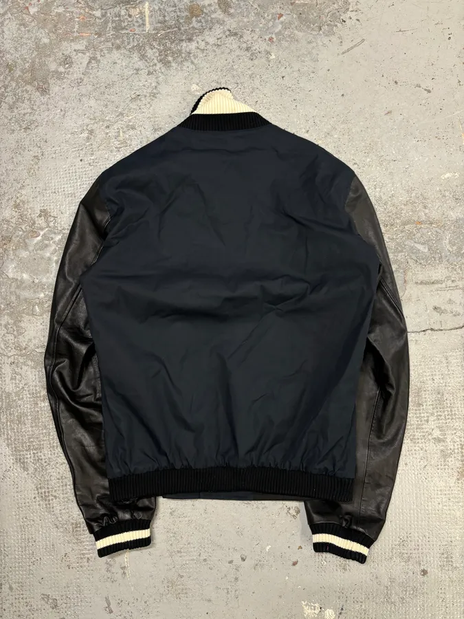 FW2010 Gucci Leather Black & Navy Varsity Bomber Jacket by Frida Giannini - Image 2