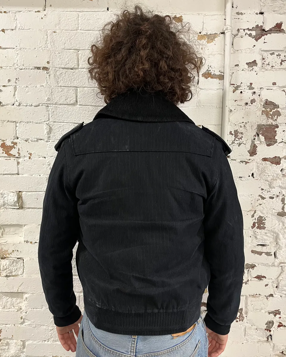 FW2010 Kris Van Assche Black Stripped Bomber Jacket - Image 3