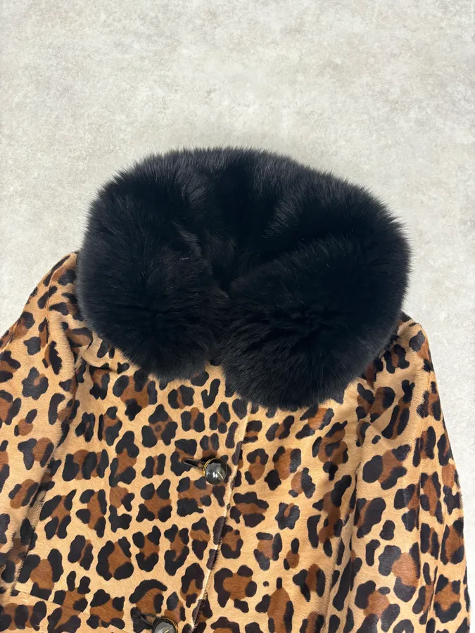 FW2010 Prada Camel Pony Hair Leather Fur Collar Coat - Image 5