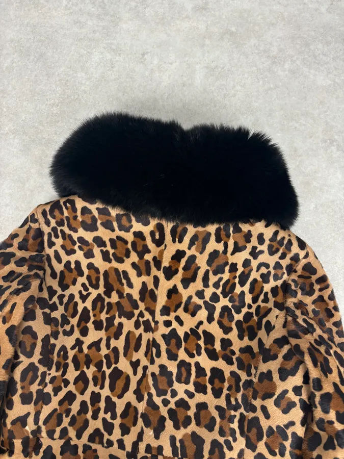 FW2010 Prada Camel Pony Hair Leather Fur Collar Coat - Image 8