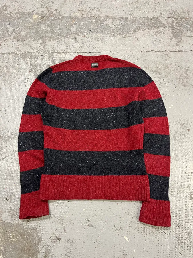 FW2011 Dolce & Gabbana Red & Grey Stripes Wool Sweater - Image 7
