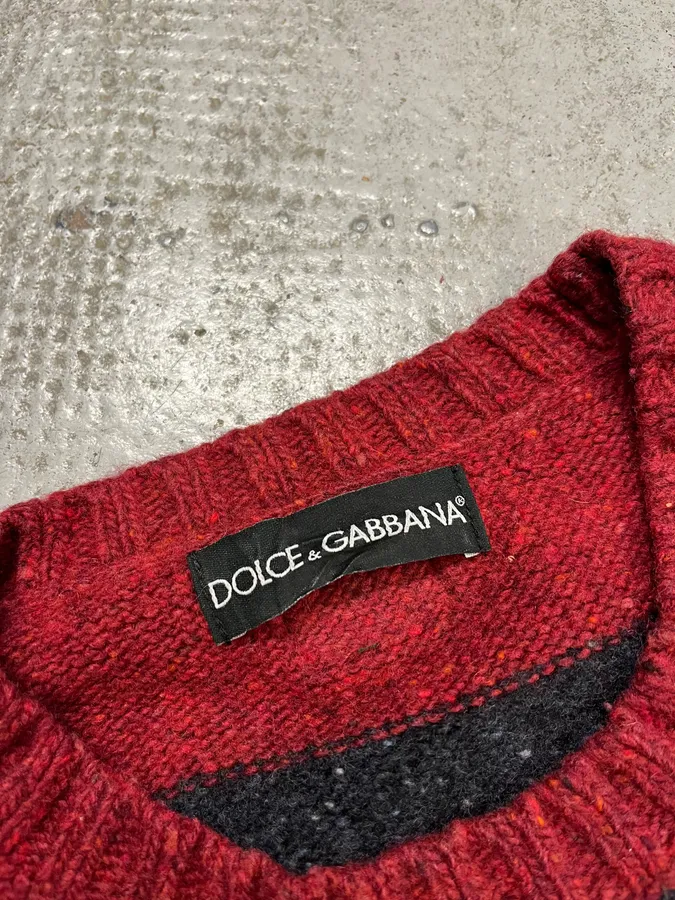 FW2011 Dolce & Gabbana Red & Grey Stripes Wool Sweater - Image 9