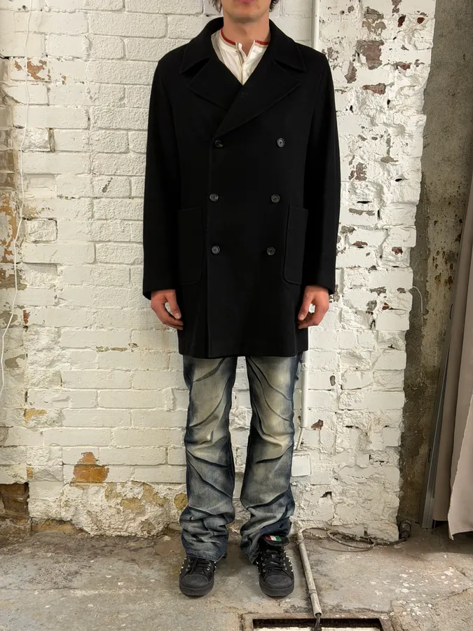 FW2011 Miu Miu Black Wool Double-Breasted Coat - Image 2