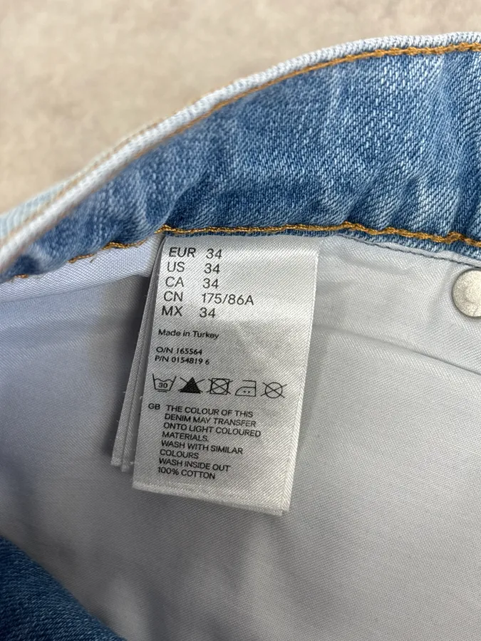 FW2012 Maison Margiela H&M Light Blue Denim Inside-Out Jeans - Image 8
