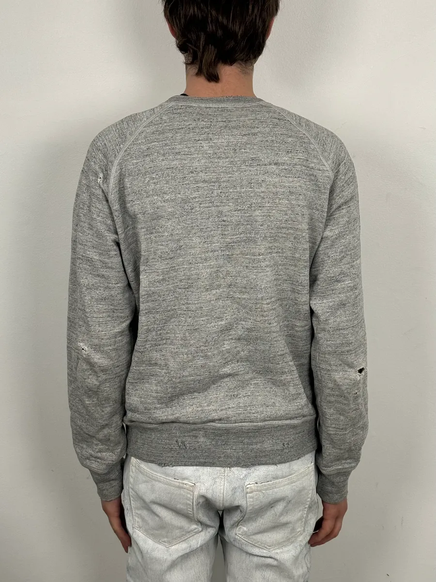 FW2013 Dsquared2 Grey Distressed Boxing Sweater - Image 3