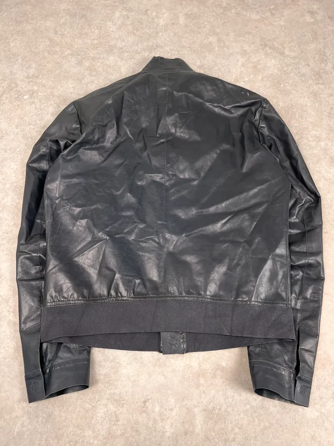 FW2013 Emporio Armani Pure Grey Leather Jacket - Image 7