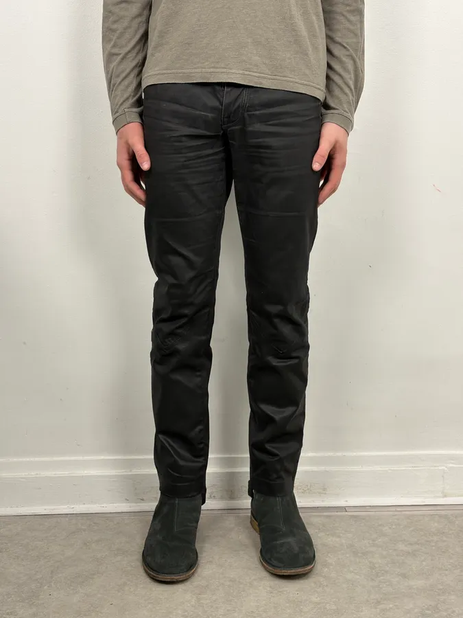 FW2013 Marithé + François Girbaud Black Waxed Denim Jeans - Image 2