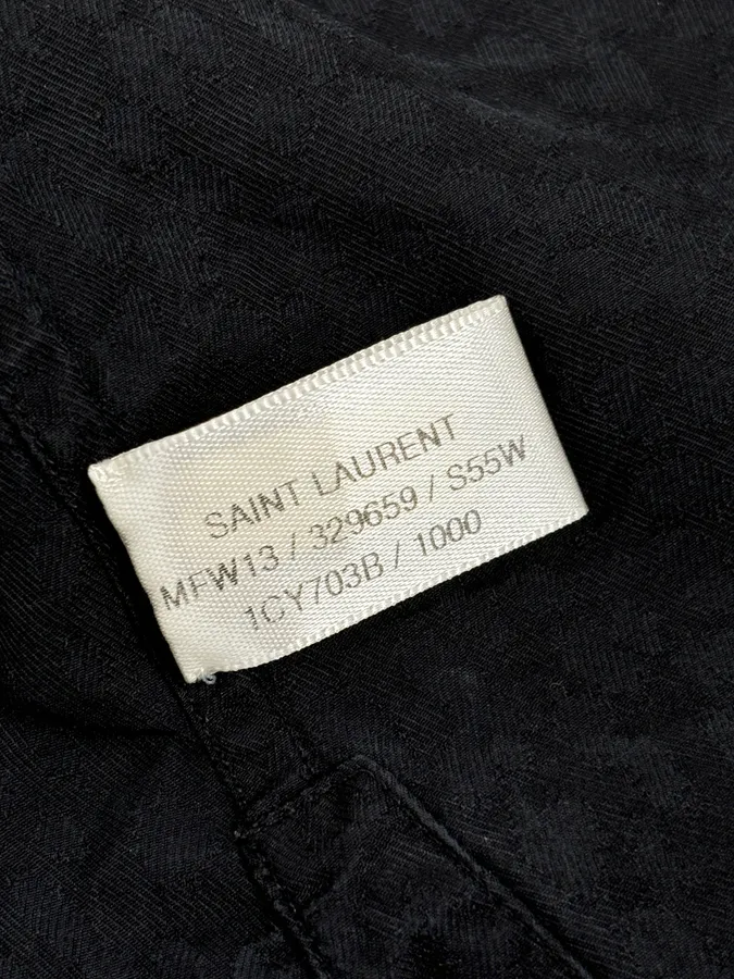 FW2013 Saint Laurent Paris Black Subtle Tone-on-Tone Leopard Shirt - Image 10