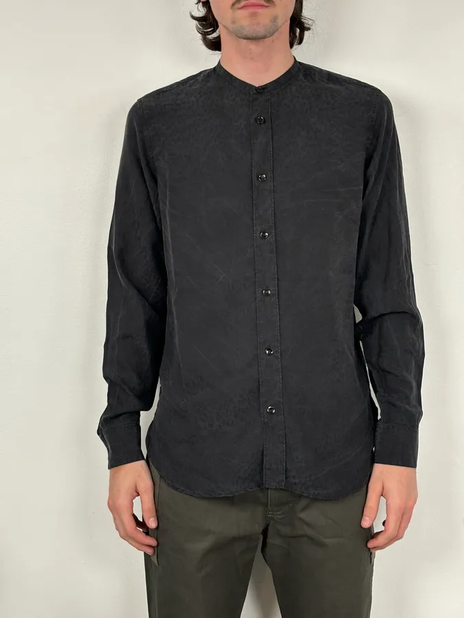 FW2013 Saint Laurent Paris Black Subtle Tone-on-Tone Leopard Shirt - Image 2