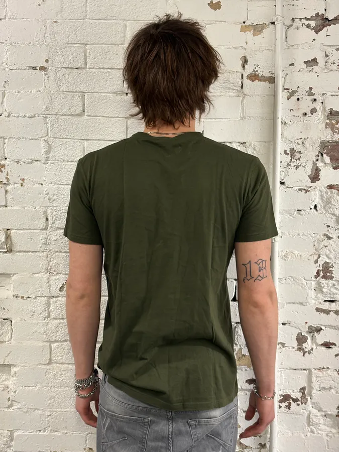 FW2014 Balmain Olive Winged Eagle T-Shirt - Image 3