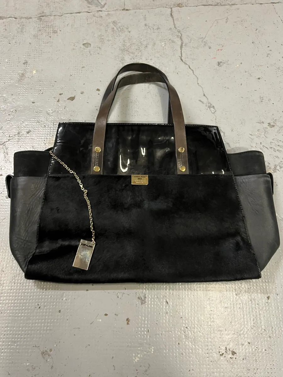 FW2014 Dsquared2 Pony Hair Black Leather Bag