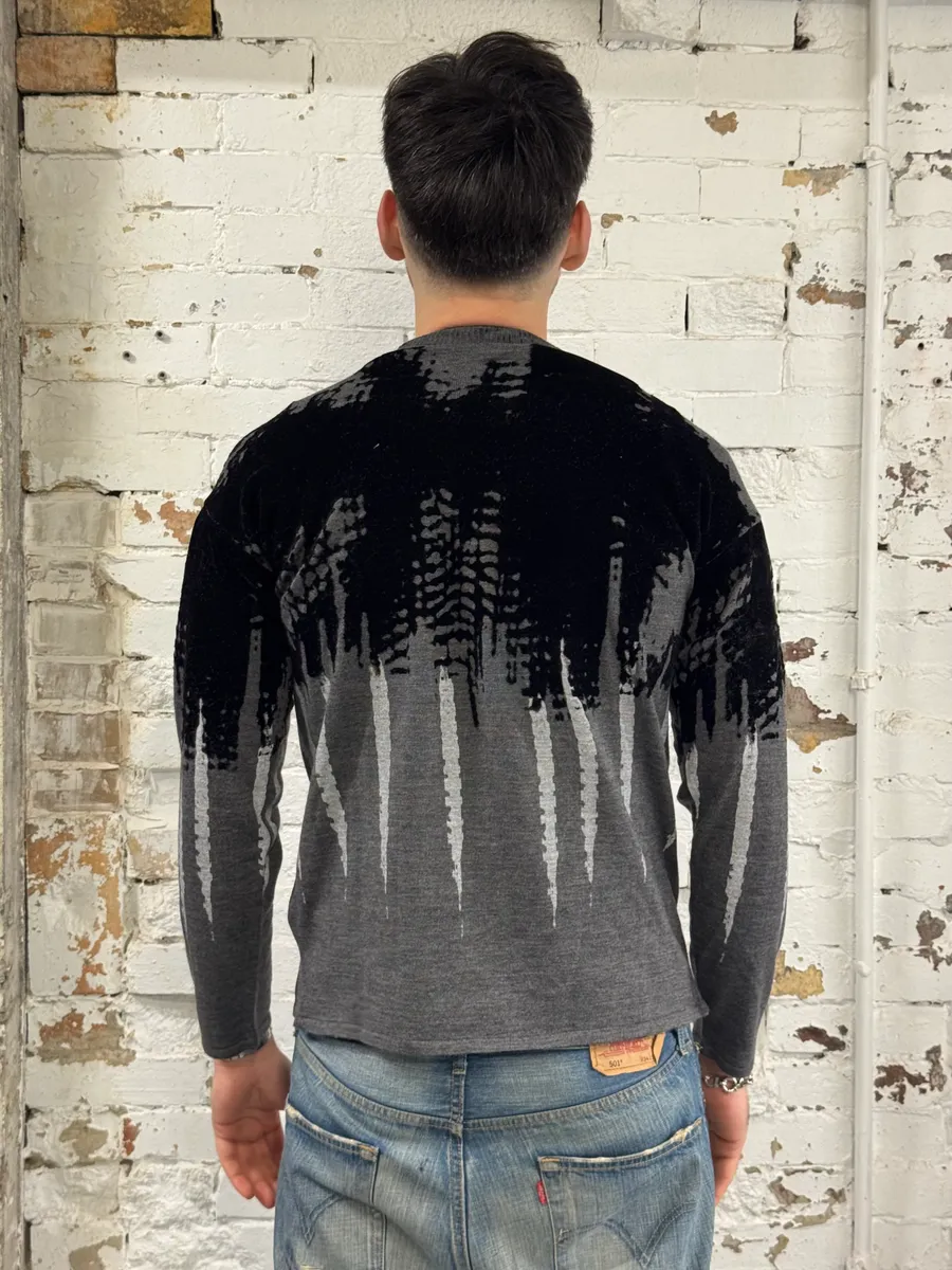 FW2014 Emporio Armani Abstract Skyscrapers Grey Sweater - Image 5