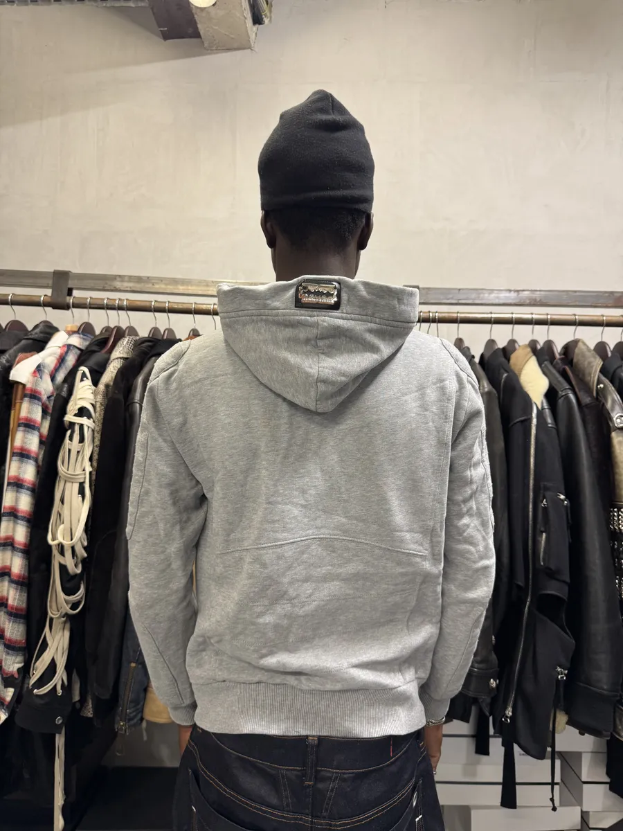 FW2014 Philipp Plein Deadskull Grey Zip-up Hoodie - Image 3