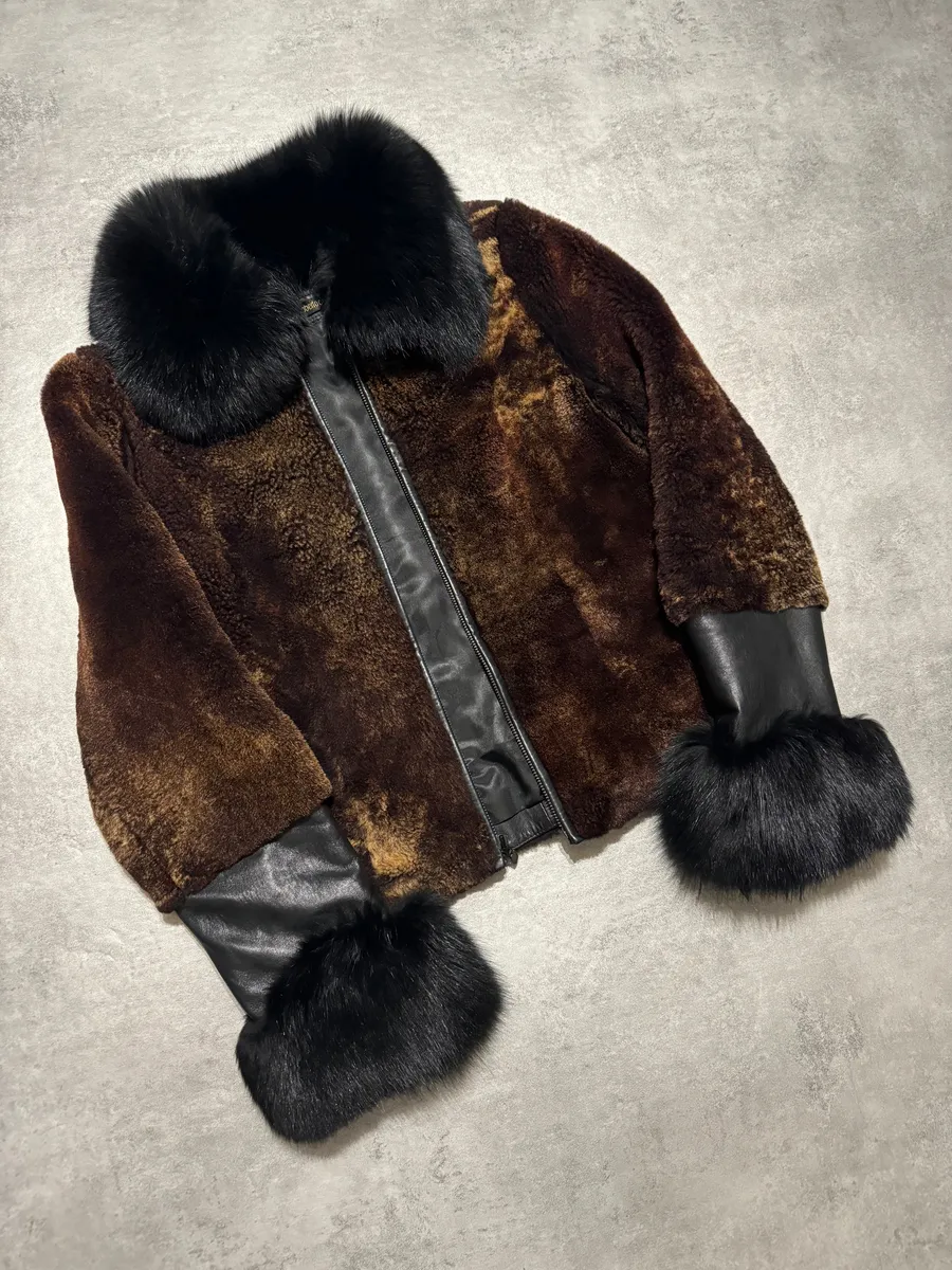 FW2014 Roberto Cavalli Fox & Sheep Fur Unique Coat - Image 3