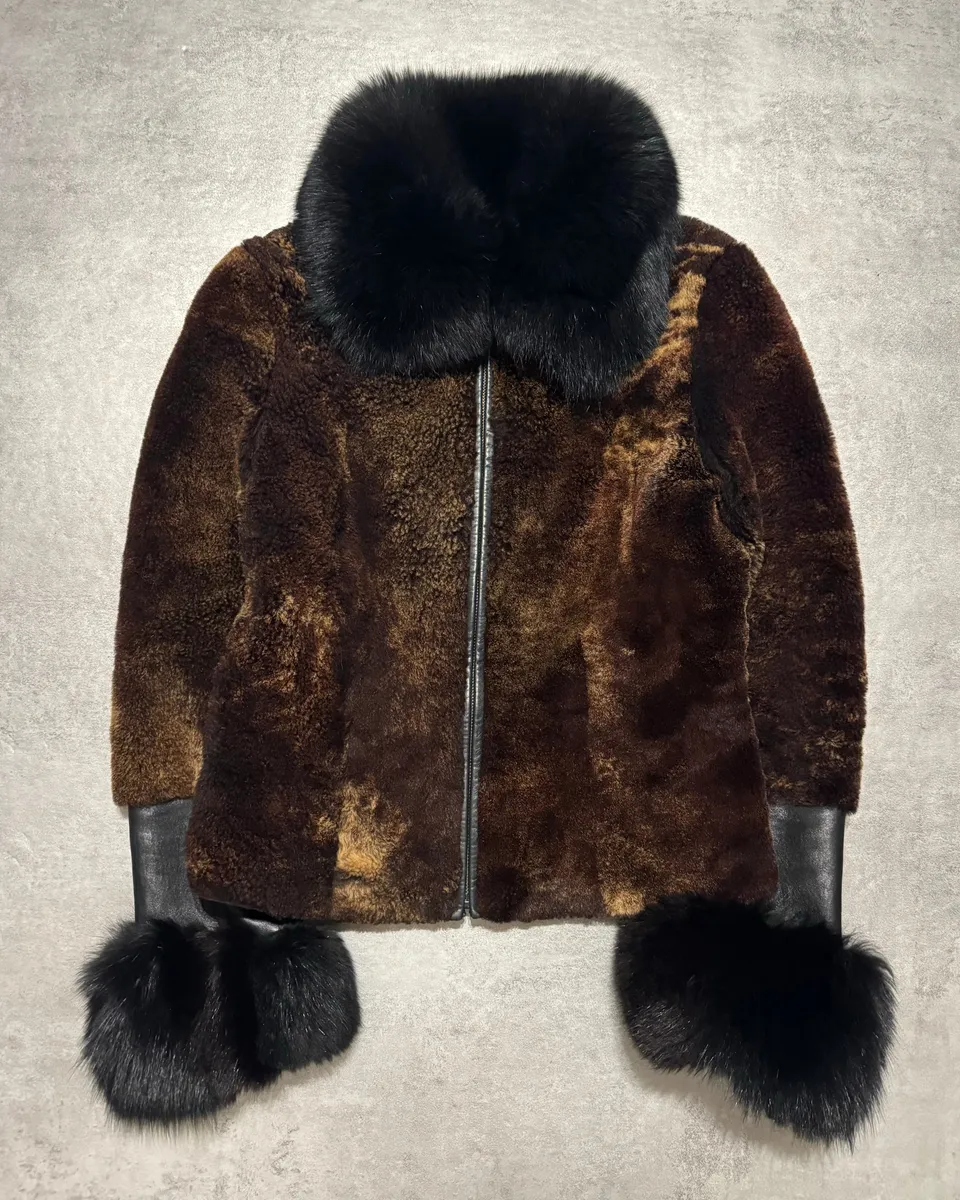 FW2014 Roberto Cavalli Fox & Sheep Fur Unique Coat - Image 7