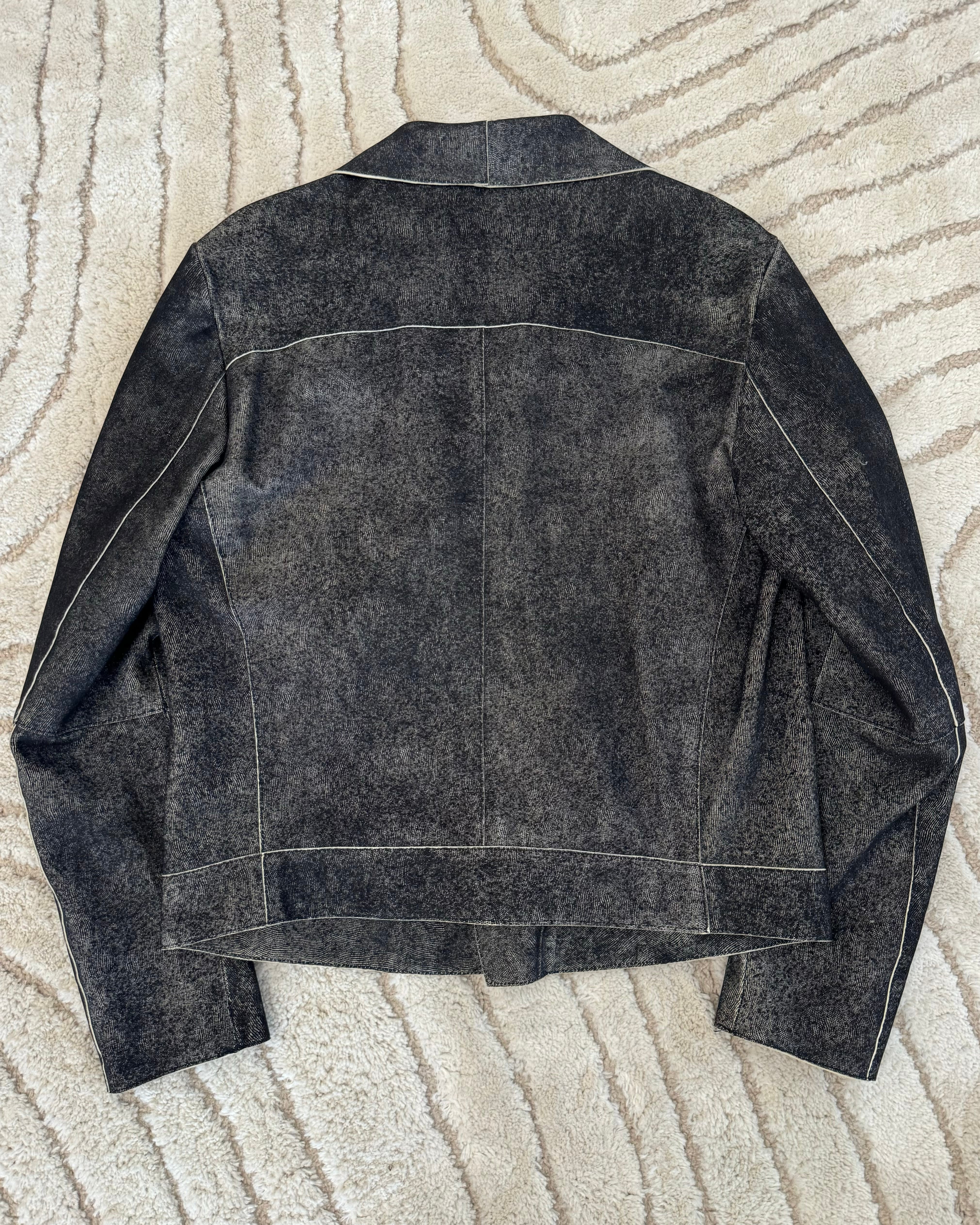 FW2015 Armani Asymmetrical Raw Leather Jacket (M) - Image 4