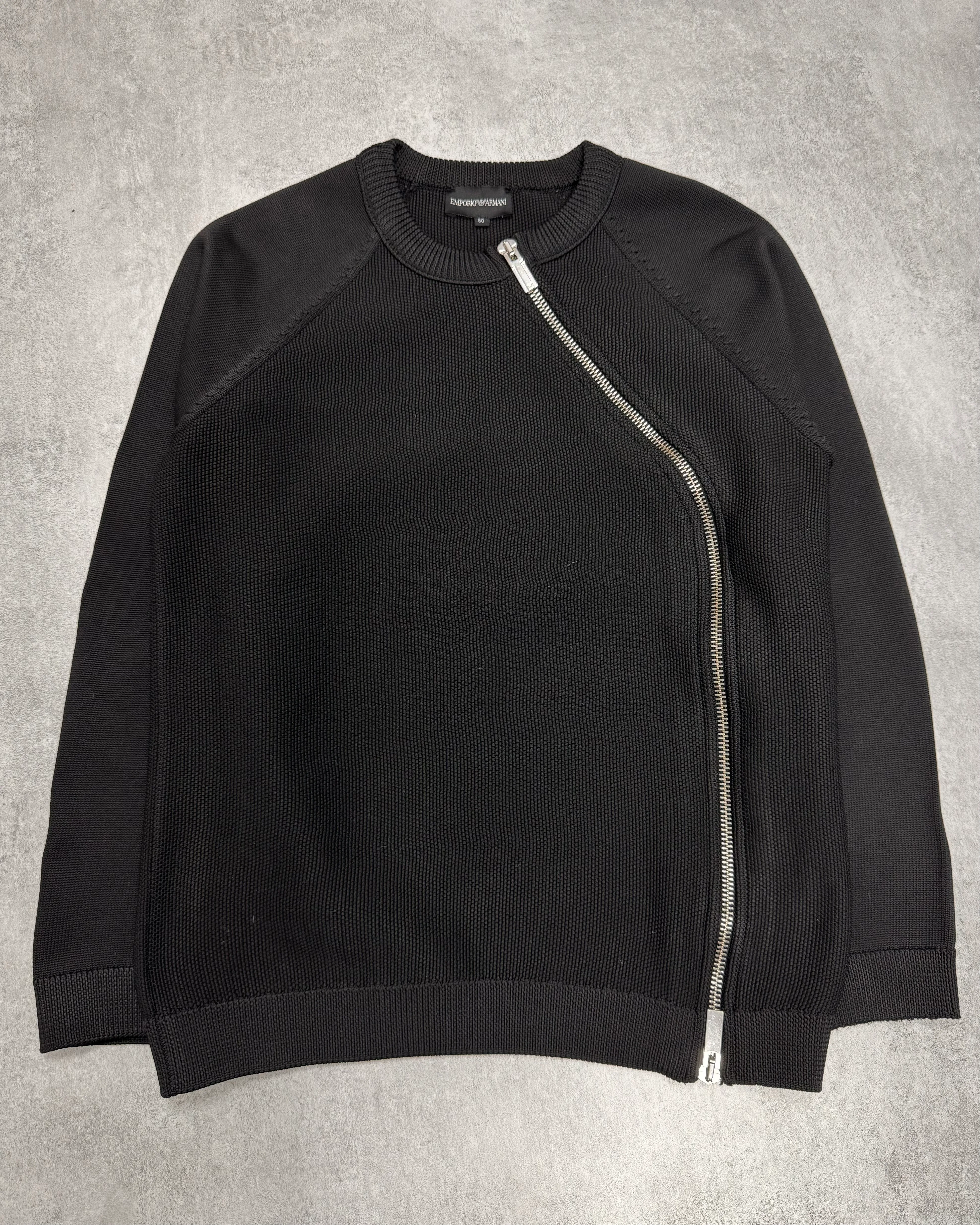 FW2015 Emporio Armani Asymmetrical Full-Zip Sweater - Image 3