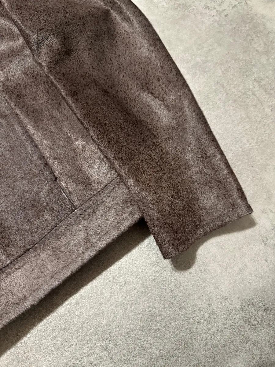 FW2015 Emporio Armani Pony Hair Rust Leather Jacket - Image 3