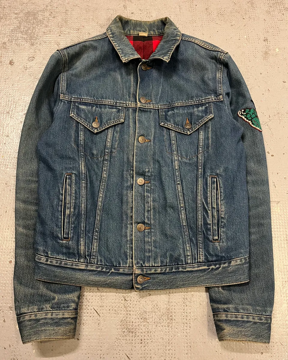 FW2015 Gucci Blue Denim Embroidered Tiger Denim Jacket - Image 5