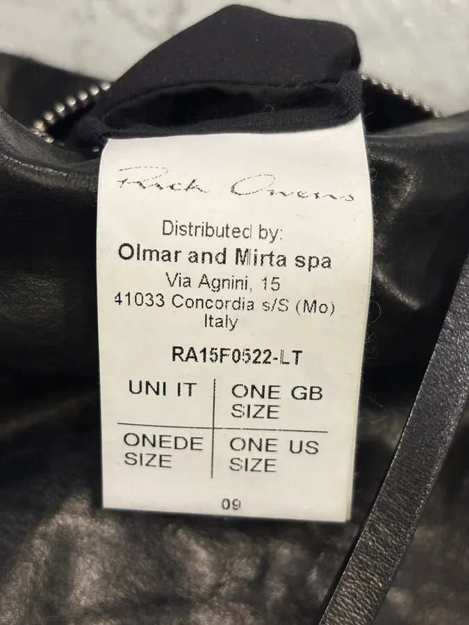 FW2015 Rick Owens Shinx Black Leather Bag - Image 8