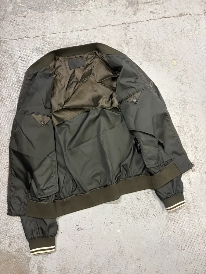 FW2016 Prada Olive Nylon Bomber Jacket - Image 7