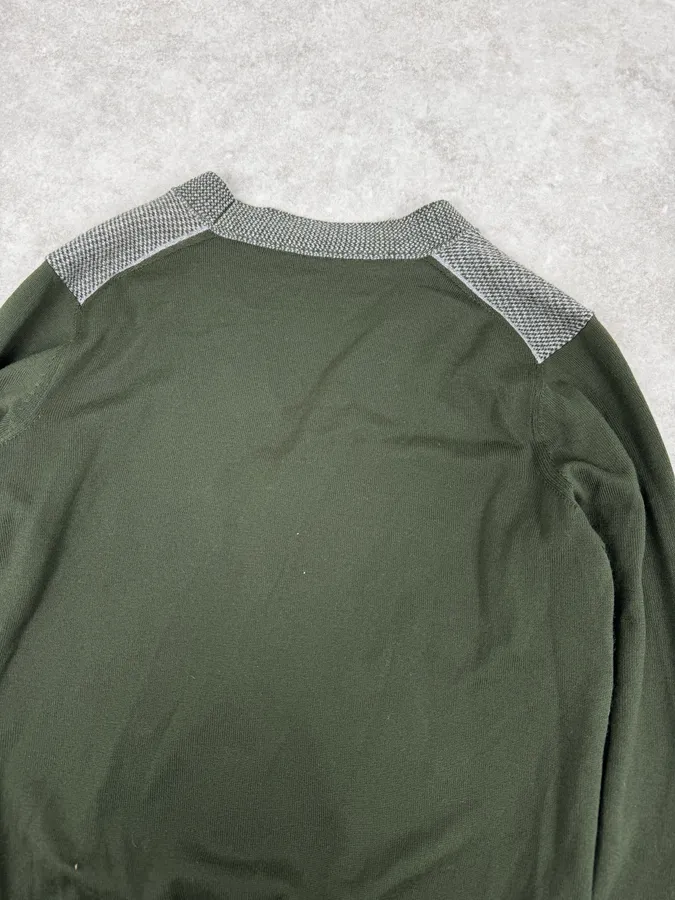 FW2017 Bottega Veneta Green & Grey Wool Cardigan - Image 6