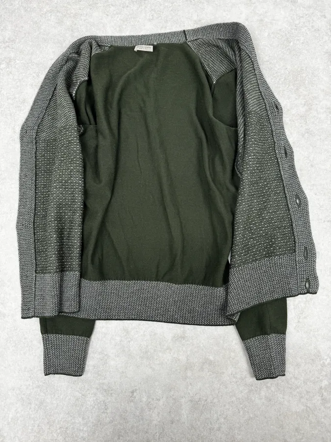 FW2017 Bottega Veneta Green & Grey Wool Cardigan - Image 7