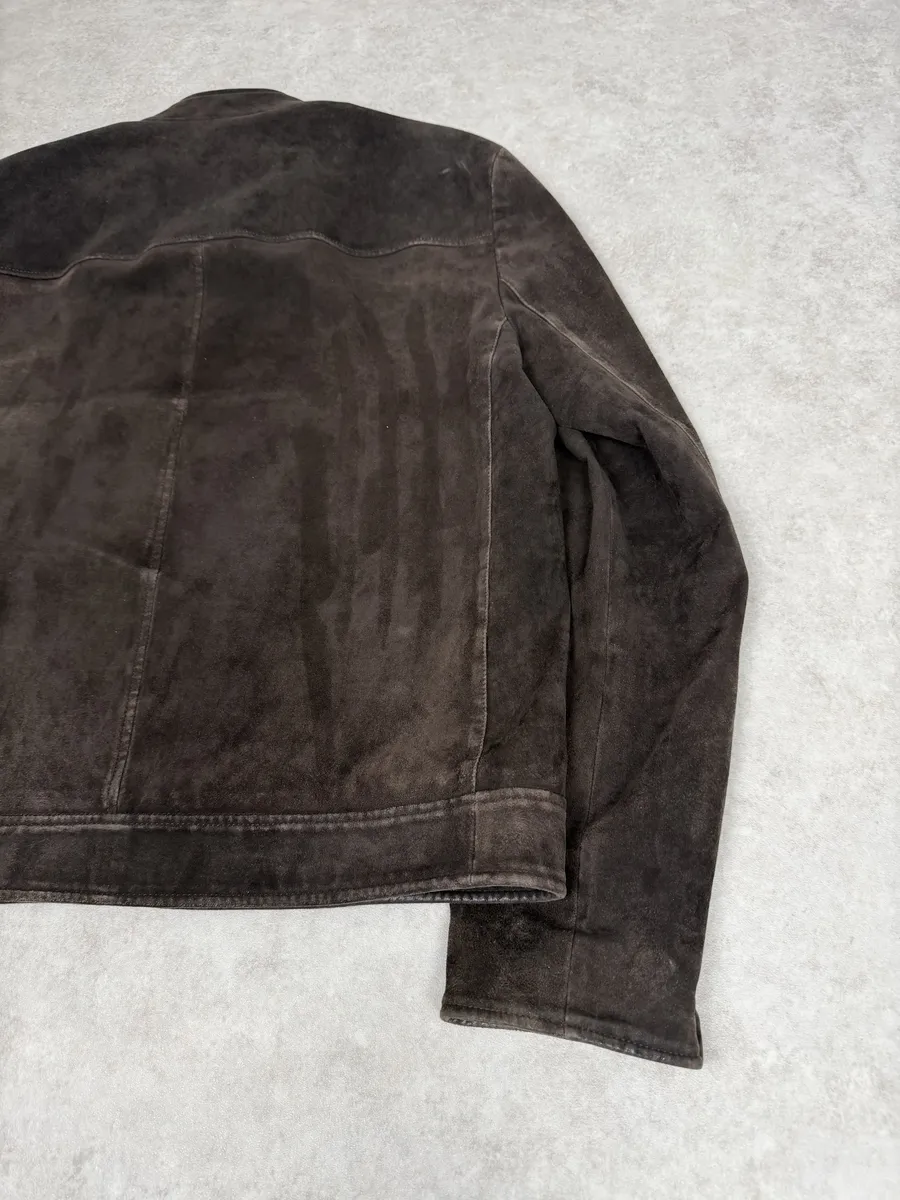 FW2017 Prada Brown Pure Minimalist Suede Biker Leather Jacket - Image 7