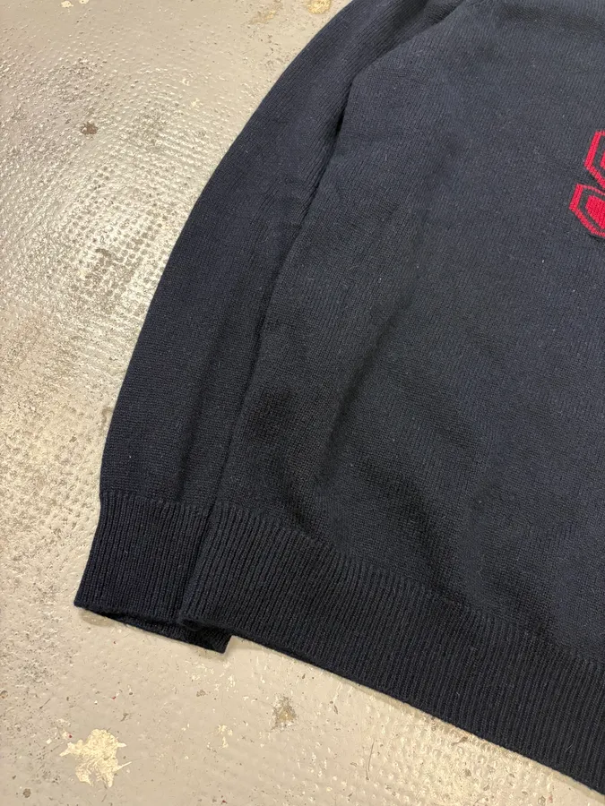 FW2017 Saint Laurent Navy SL Logo University Wool Sweater - Image 7