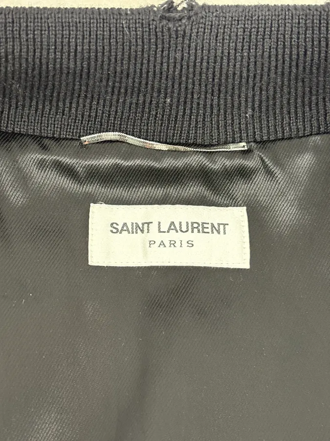 FW2017 Saint Laurent Red Flames Black Leather Bombers Jacket - Image 11