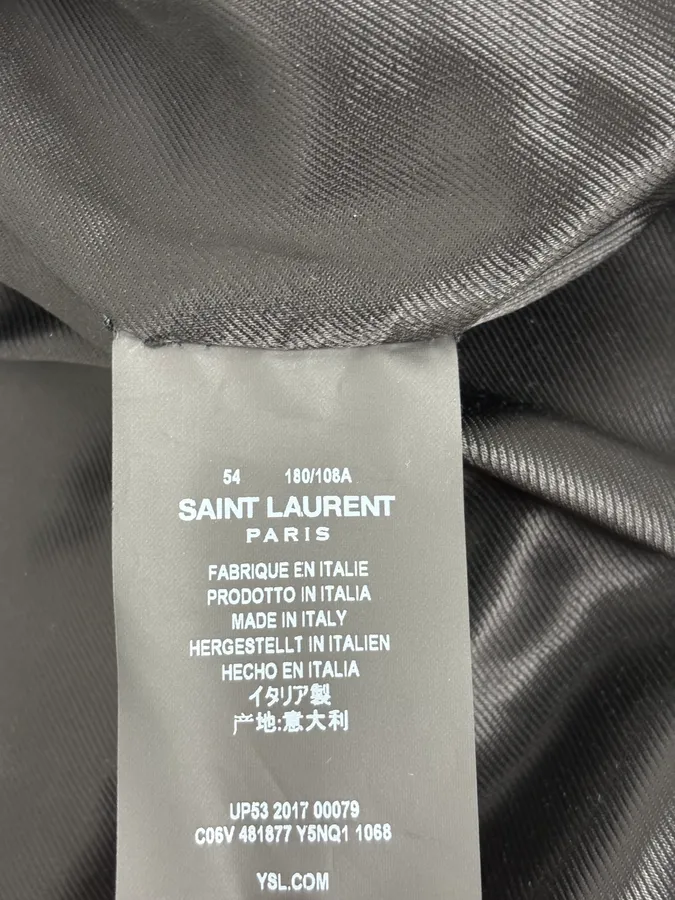 FW2017 Saint Laurent Red Flames Black Leather Bombers Jacket - Image 12