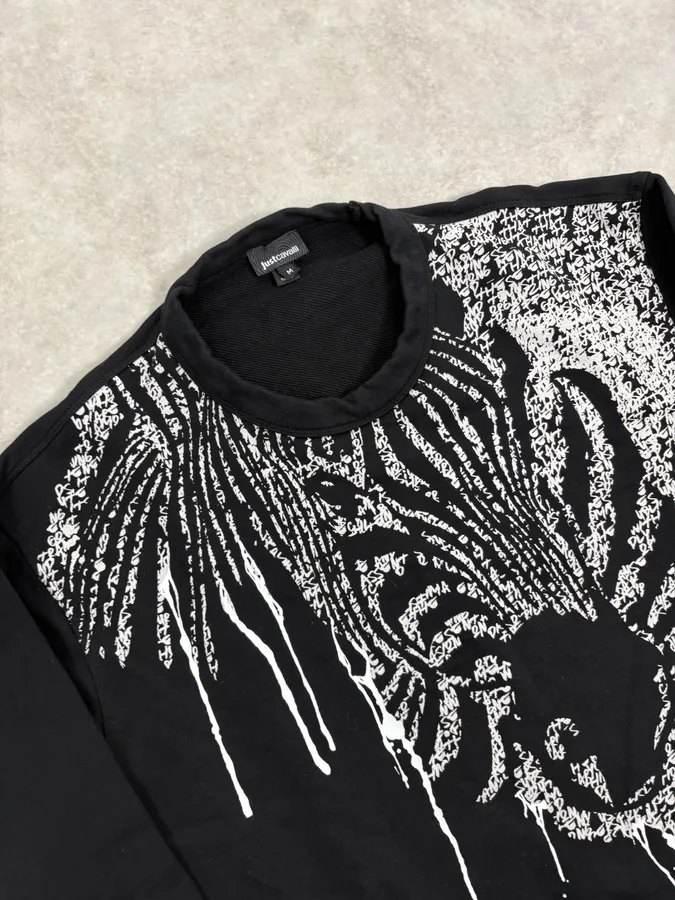 FW2018 Cavalli Black Zebra Poem Sweater - Image 5