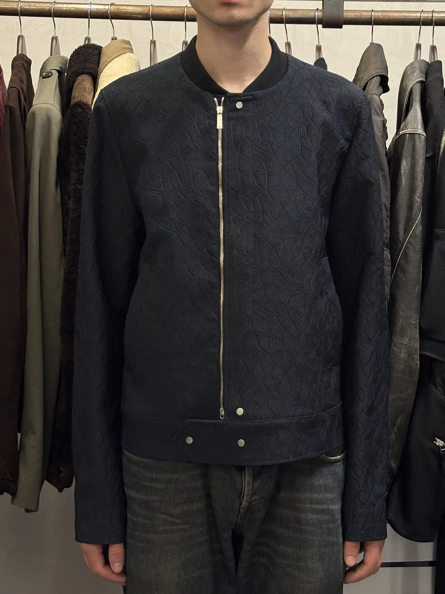 FW2018 Emporio Armani Asymmetrical Navy Light Shadow Jacket - Image 3