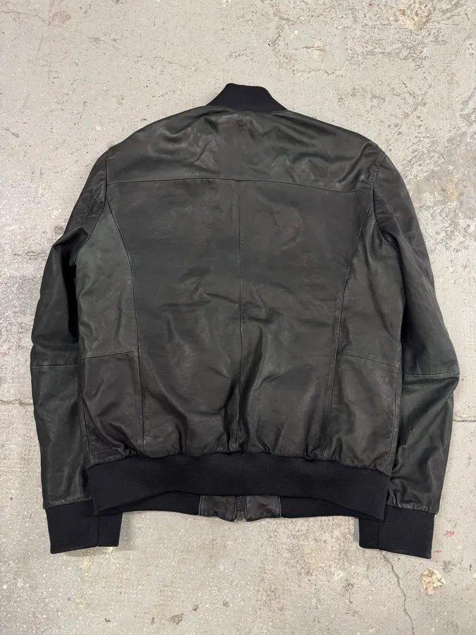 FW2018 Emporio Armani Black Leather Jacket - Image 3