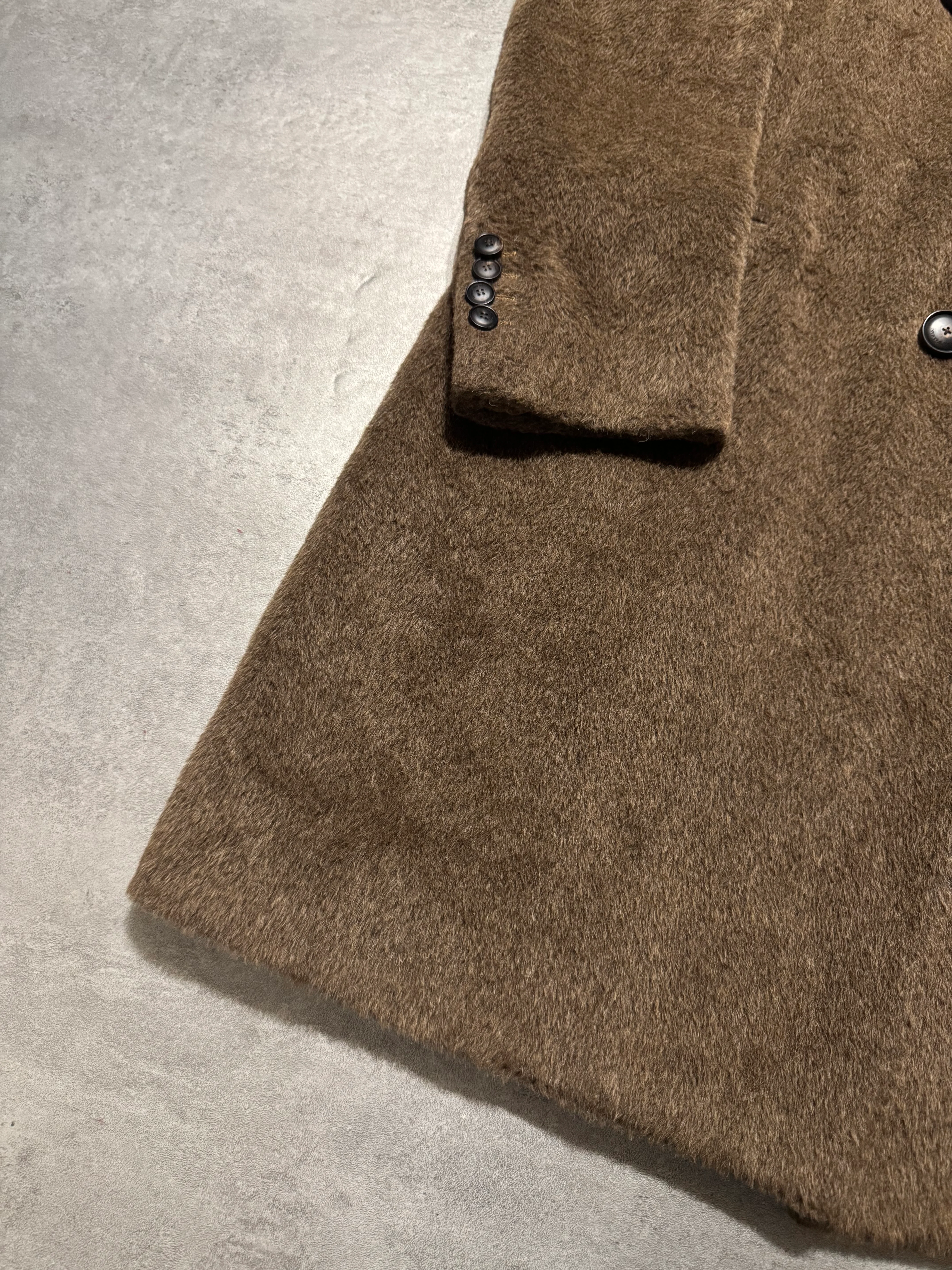 FW2018 Emporio Armani Sartorial Faux Fur Brown Trench Coat - Image 3