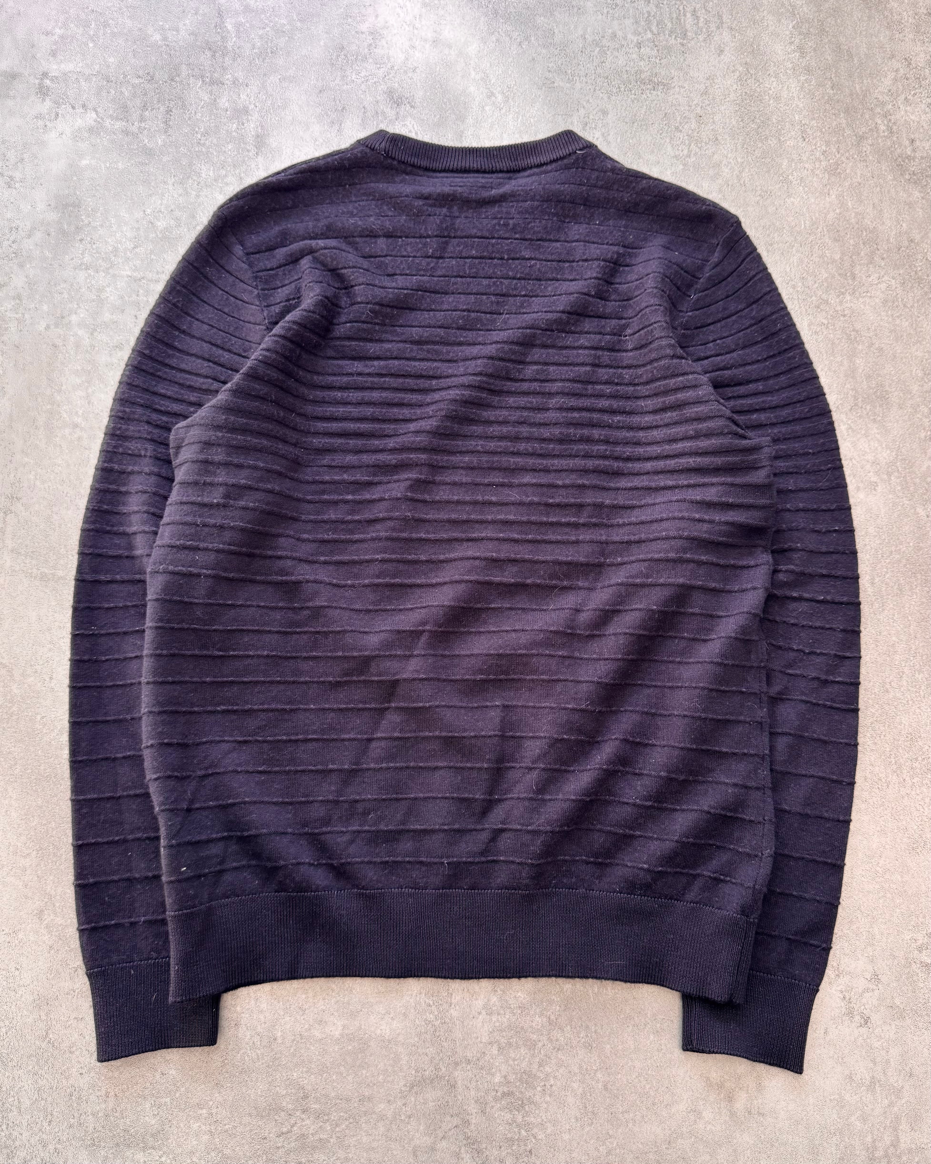 FW2018 Emporio Armani Stripped Navy Sweater - Image 3