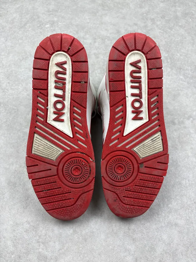 FW2018 Louis Vuitton White Leather Trainer High Sneakers - Image 8