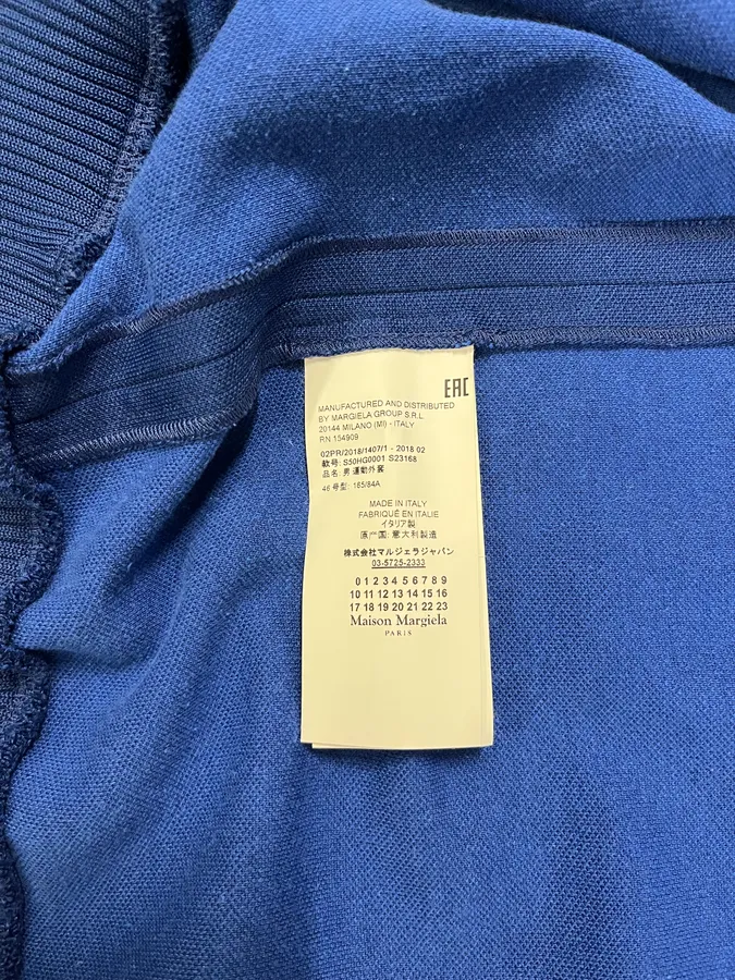 FW2018 Maison Margiela Blue Panelled Track Zip-up Sweater - Image 10