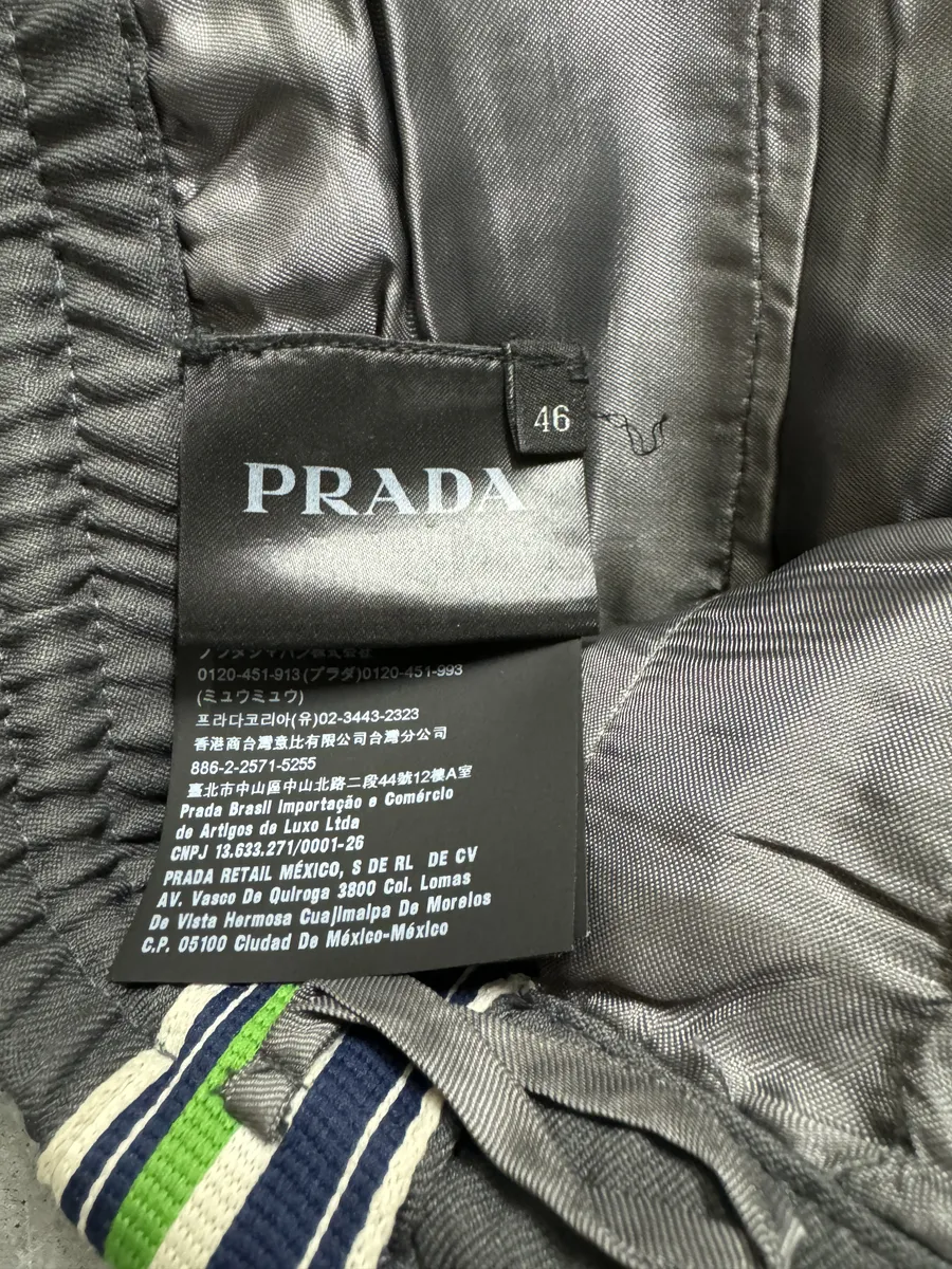 FW2018 Prada Grey & Green Lined Trousers Pants - Image 11