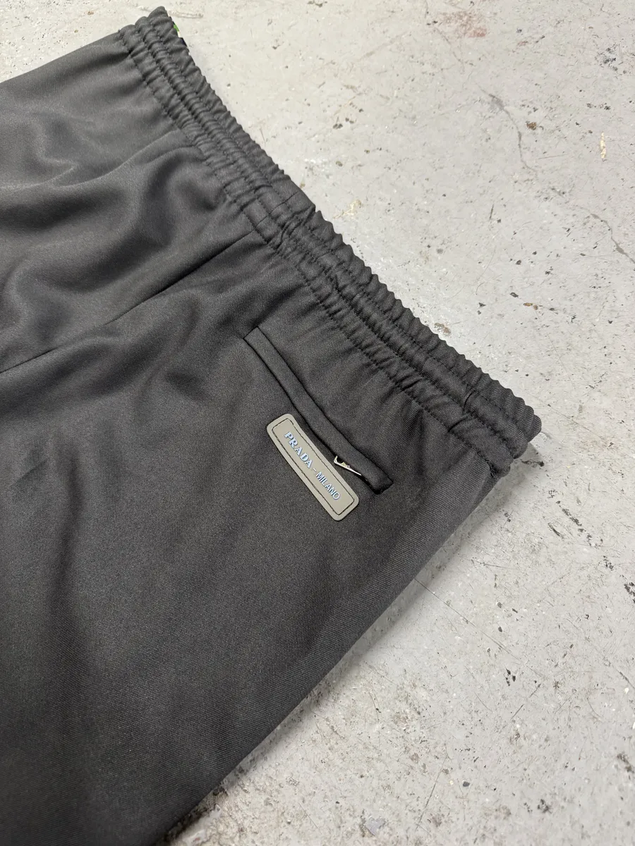 FW2018 Prada Grey & Green Lined Trousers Pants - Image 12
