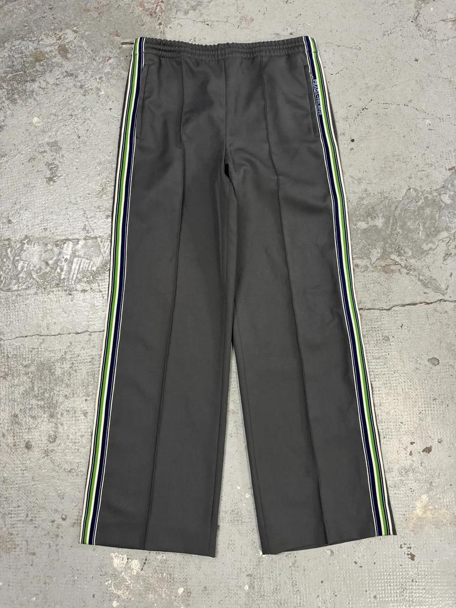 FW2018 Prada Grey & Green Lined Trousers Pants - Image 2