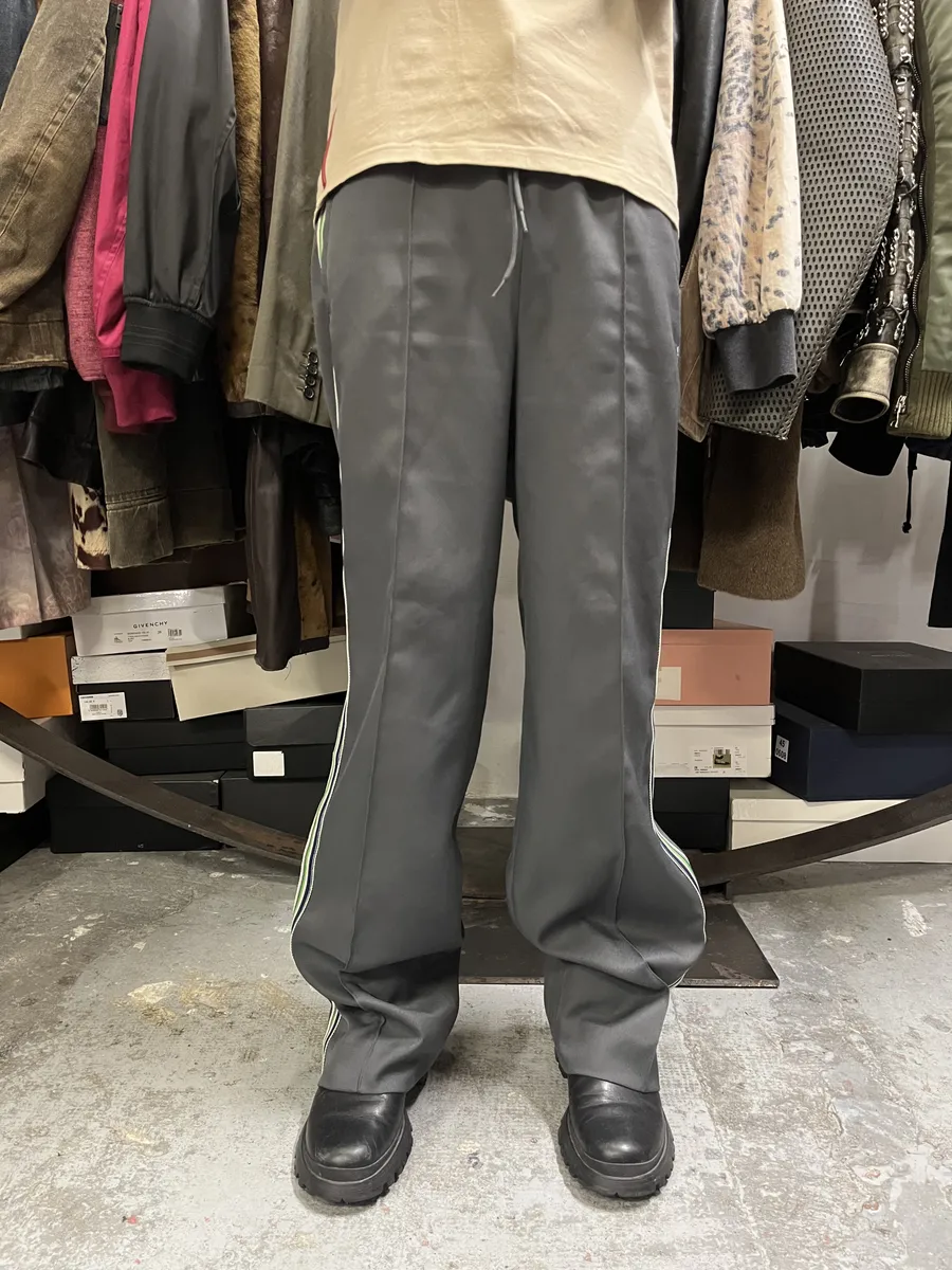 FW2018 Prada Grey & Green Lined Trousers Pants - Image 3