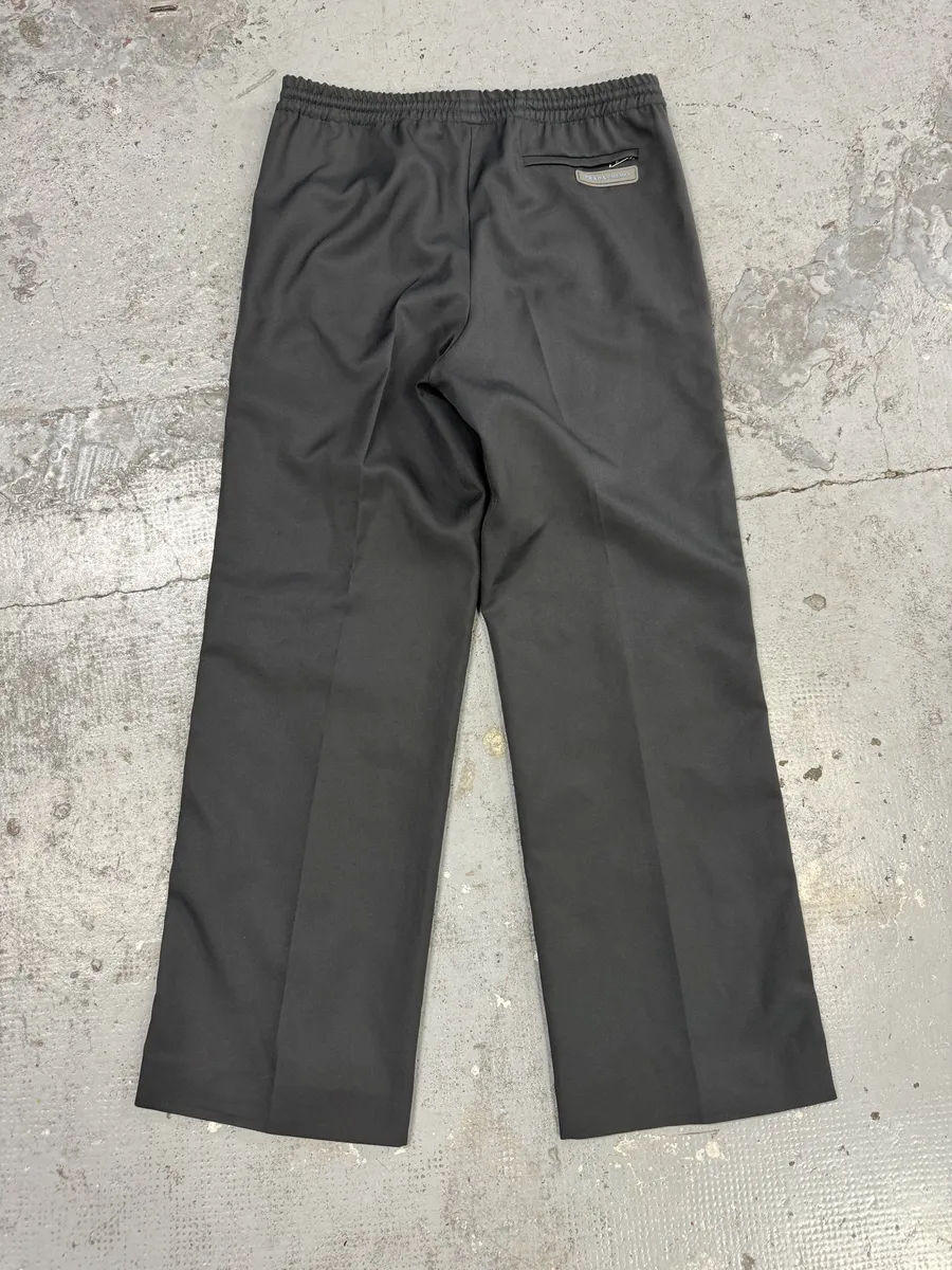 FW2018 Prada Grey & Green Lined Trousers Pants - Image 5