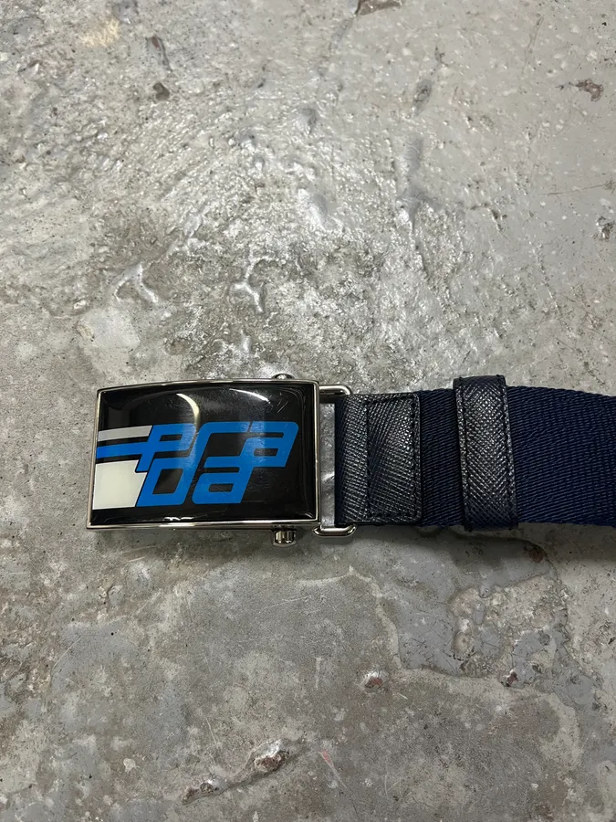 FW2018 Prada Navy Minimalist Belt - Image 4