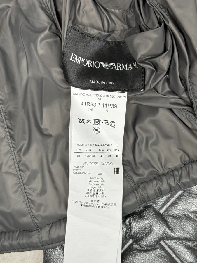FW2019 Emporio Armani Reversible Asymmetrical Quilted Leather Jacket - Image 15