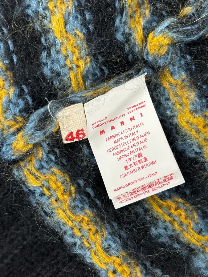FW2020 Marni Blue Cardigan Wool Distressed - Image 11